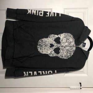 Victoria Secret Jeweled Skull Zip Up size S